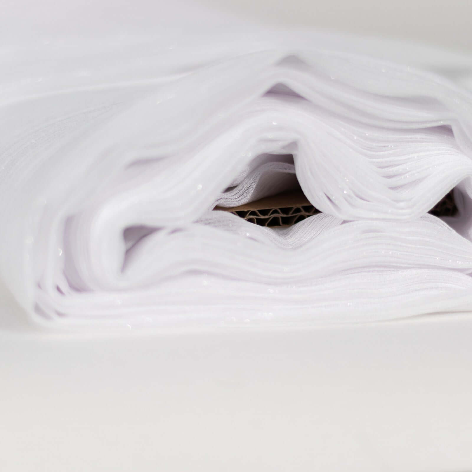 54"x10 Yards White Minimal Crinkle Chiffon Shiny Fabric Bolt, DIY Craft Fabric Roll