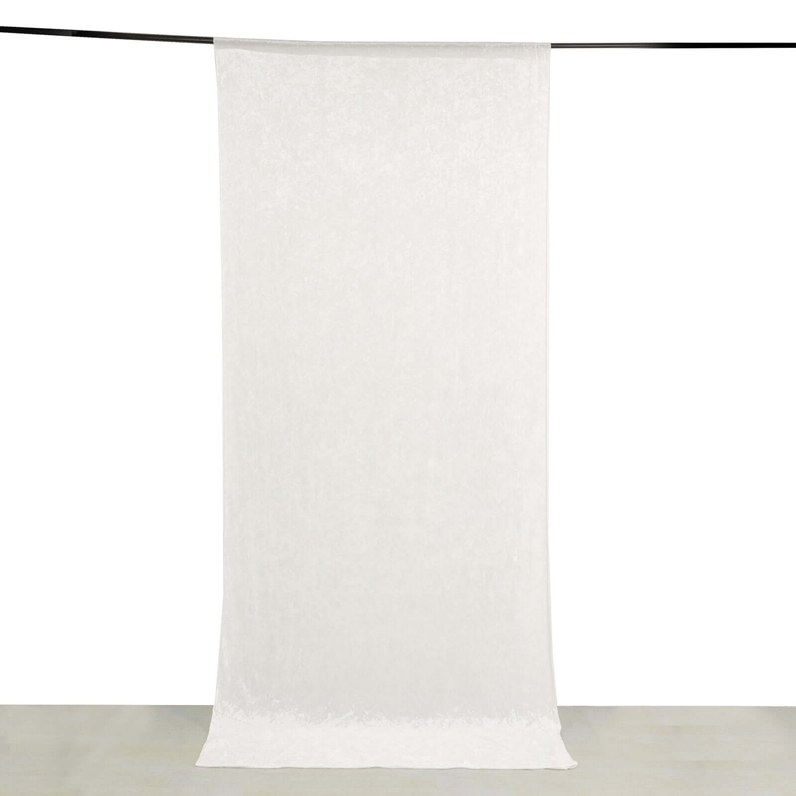 5ftx12ft White Premium Smooth Velvet Event Curtain Drapes, Privacy Backdrop Event Panel with Rod Pocket