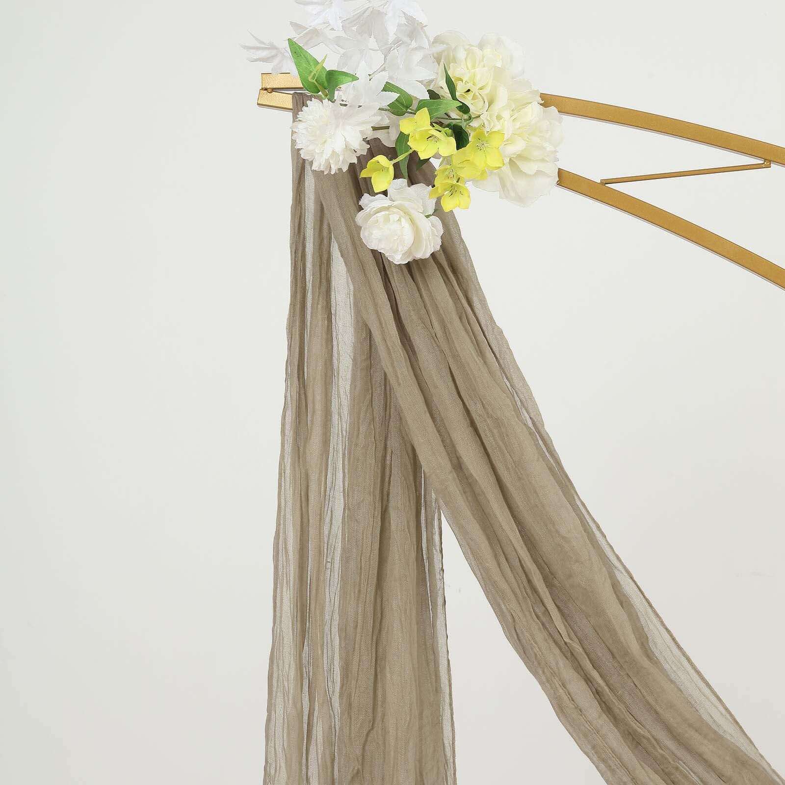 20ft Natural Gauze Cheesecloth Fabric Wedding Arch Drapery, Window Scarf Valance, Boho Decor Arbor Curtain Panel
