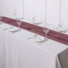 Premium Chiffon 6ft Table Runner Mauve/Cinnamon Rose - Flowy & Lightweight Table Decor