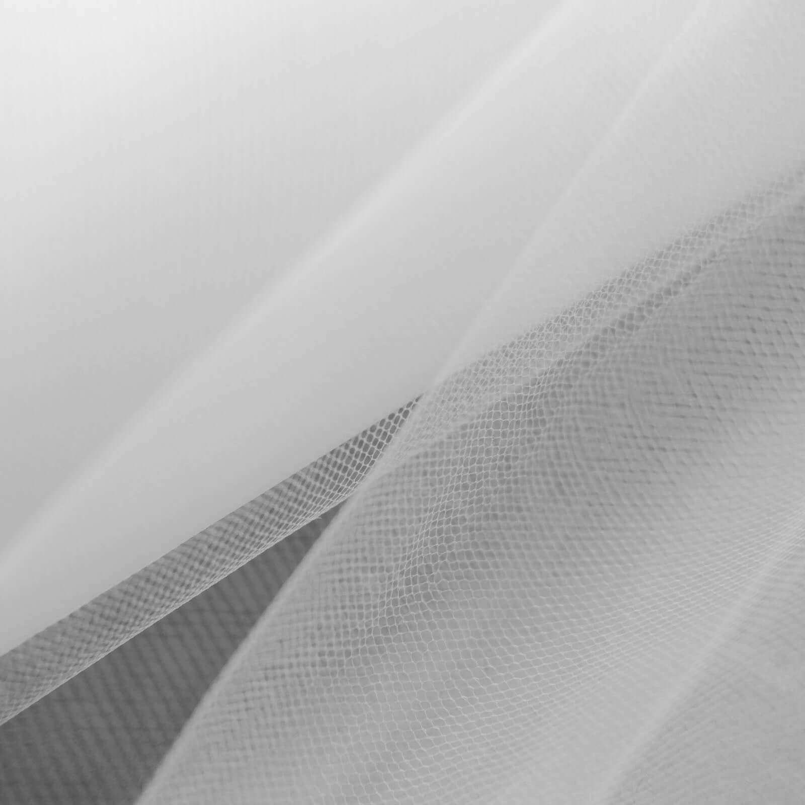 18"x100 Yards White Tulle Fabric Bolt, Sheer Fabric Spool Roll For Crafts