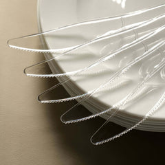 25-Pack Plastic Knives Clear Heavy Duty with Fluted Handles - Durable Disposable Utensils 7"