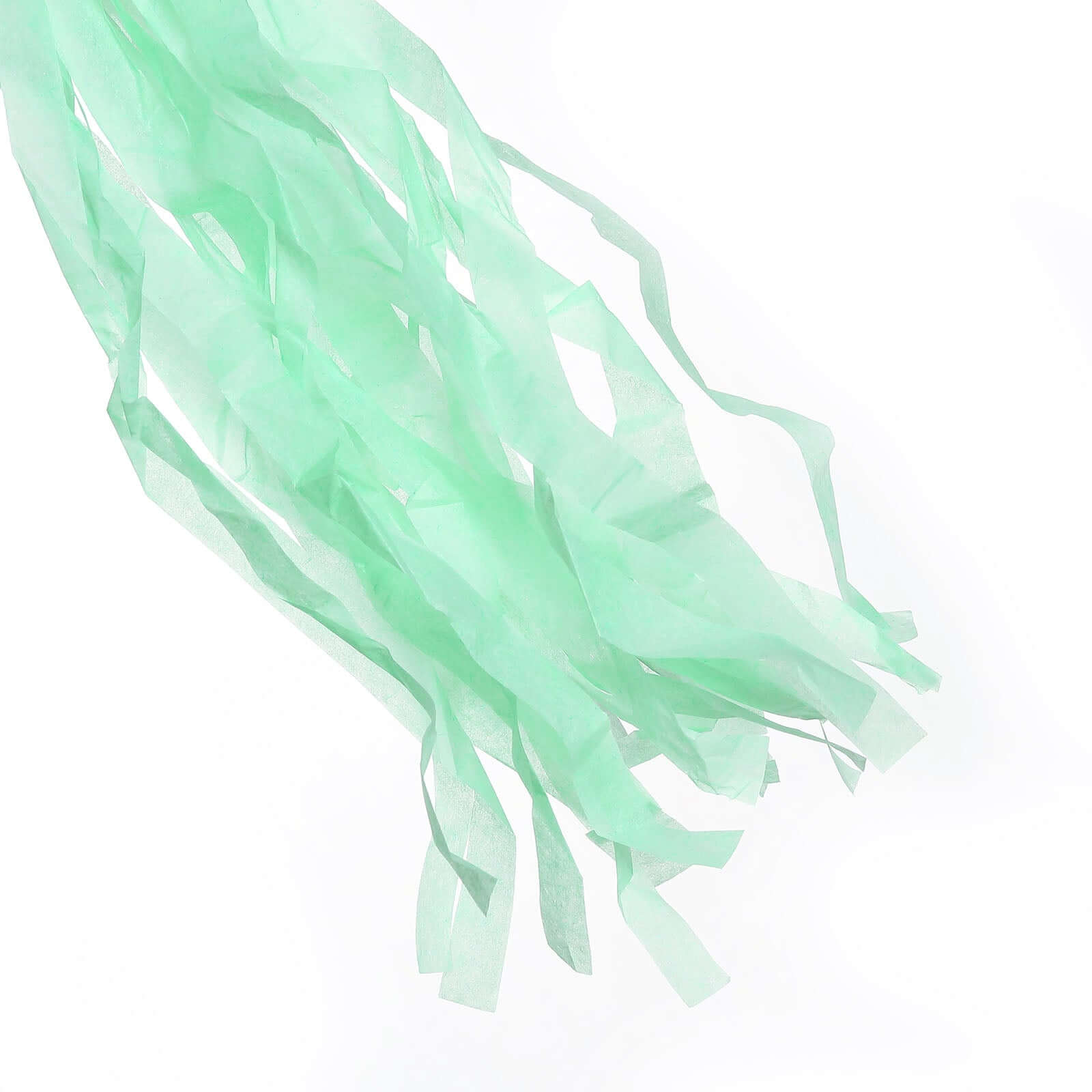 12 Pack Pre-Tied Mint Tissue Paper Tassel Garland With String, Hanging Fringe Party Streamer Backdrop Decor