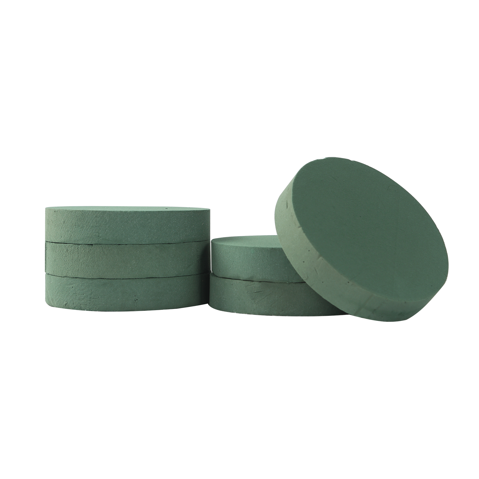 6 Pack Green Large Floral Foam Blocks for Artificial Flowers, 6" Round Wet Styrofoam Bricks Artificial Flower Arrangement Craft Supplies