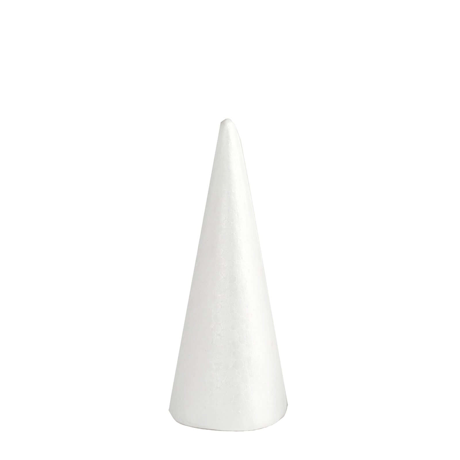 24 Pack 6" White Styrofoam Cone, Foam Cone For DIY Crafts