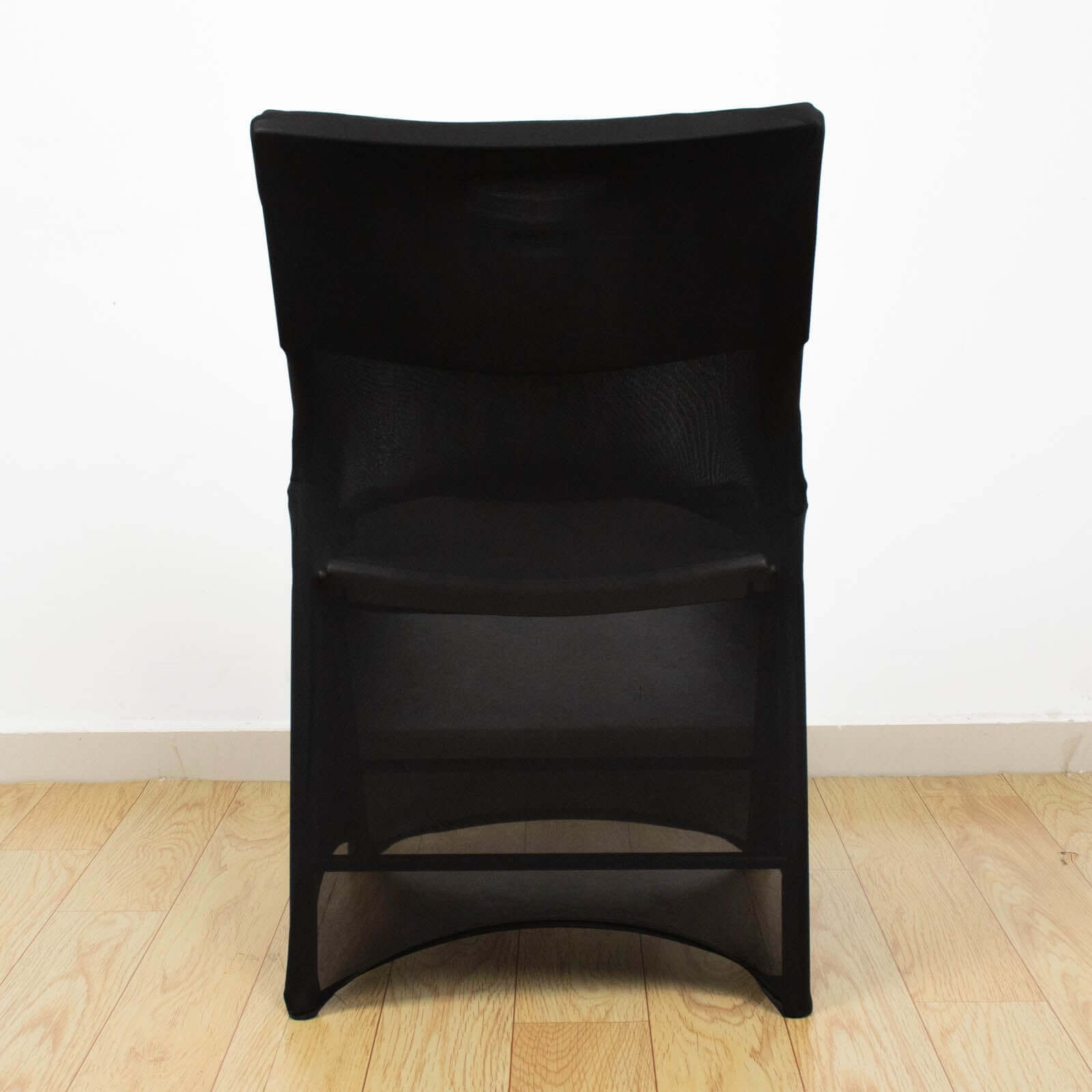 Stretch Spandex Chair Cover Black for Lifetime Folding Chairs - Wrinkle Resistant Snug Fit Slipcover with Foot Pockets