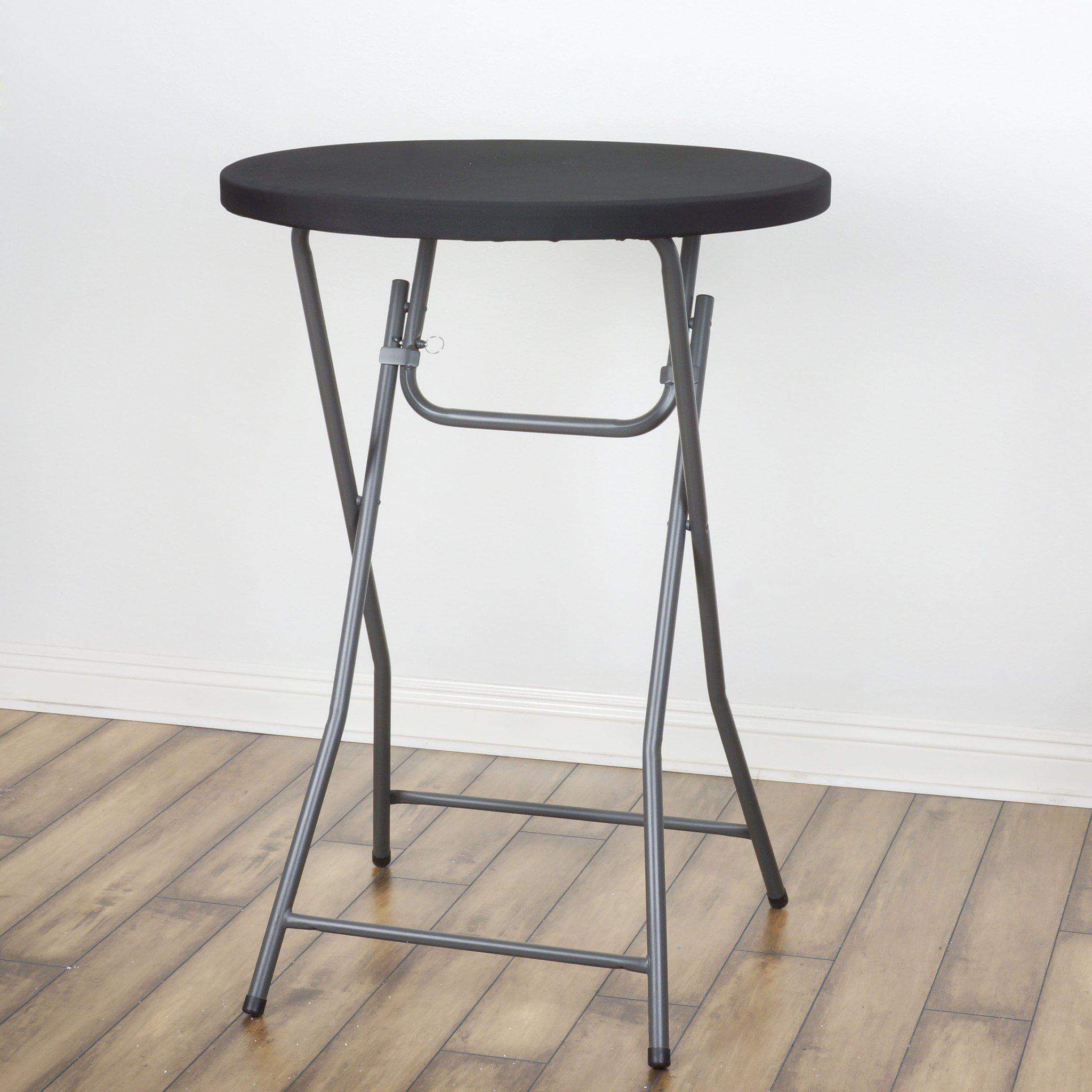 Spandex Table Top Cover Black Fitted Cocktail Topper - Wrinkle-Free Table Topper