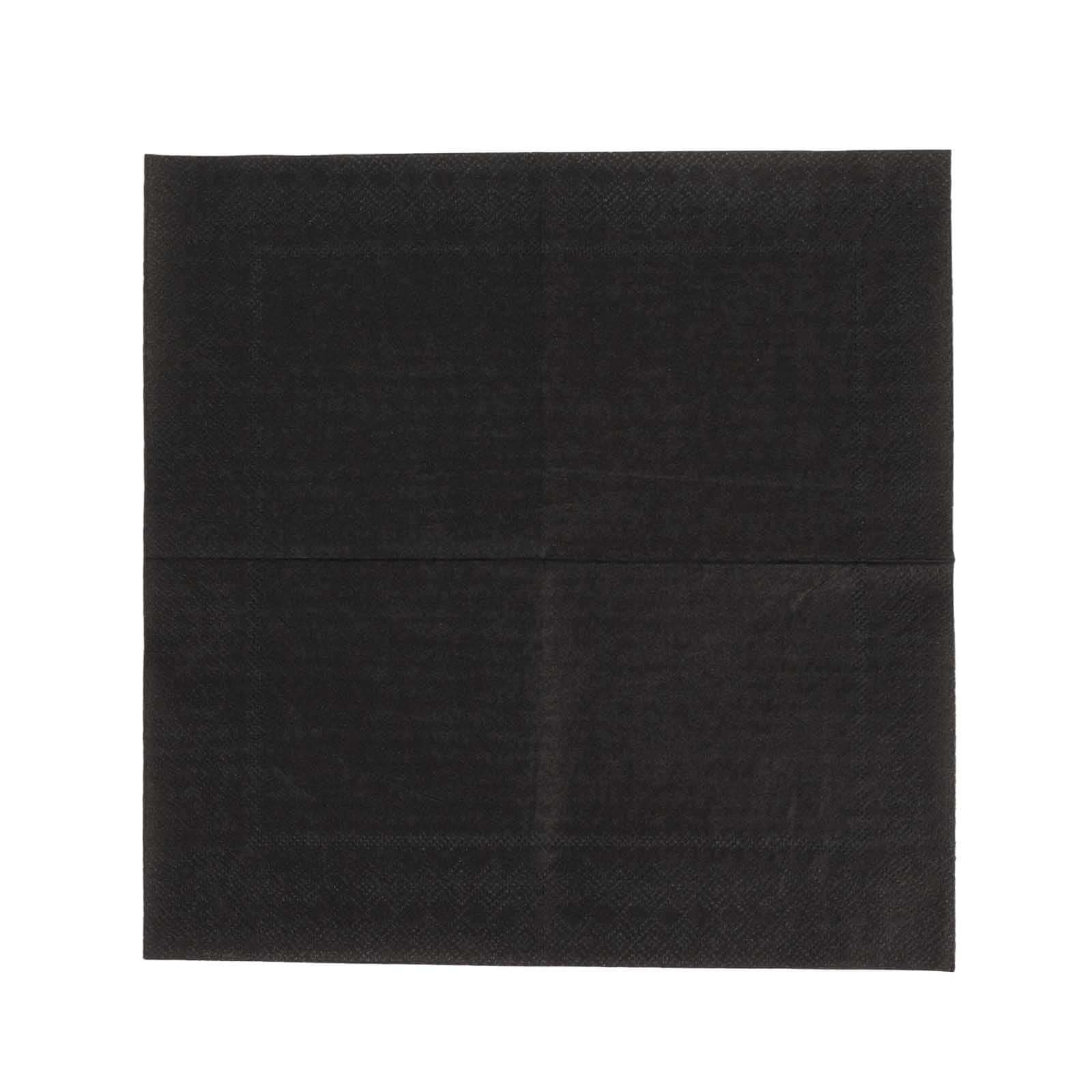 50-Pack Paper Beverage Napkins Black - 2 Ply Disposable Soft 18GSM Cocktail Napkins for Events 5"x5"