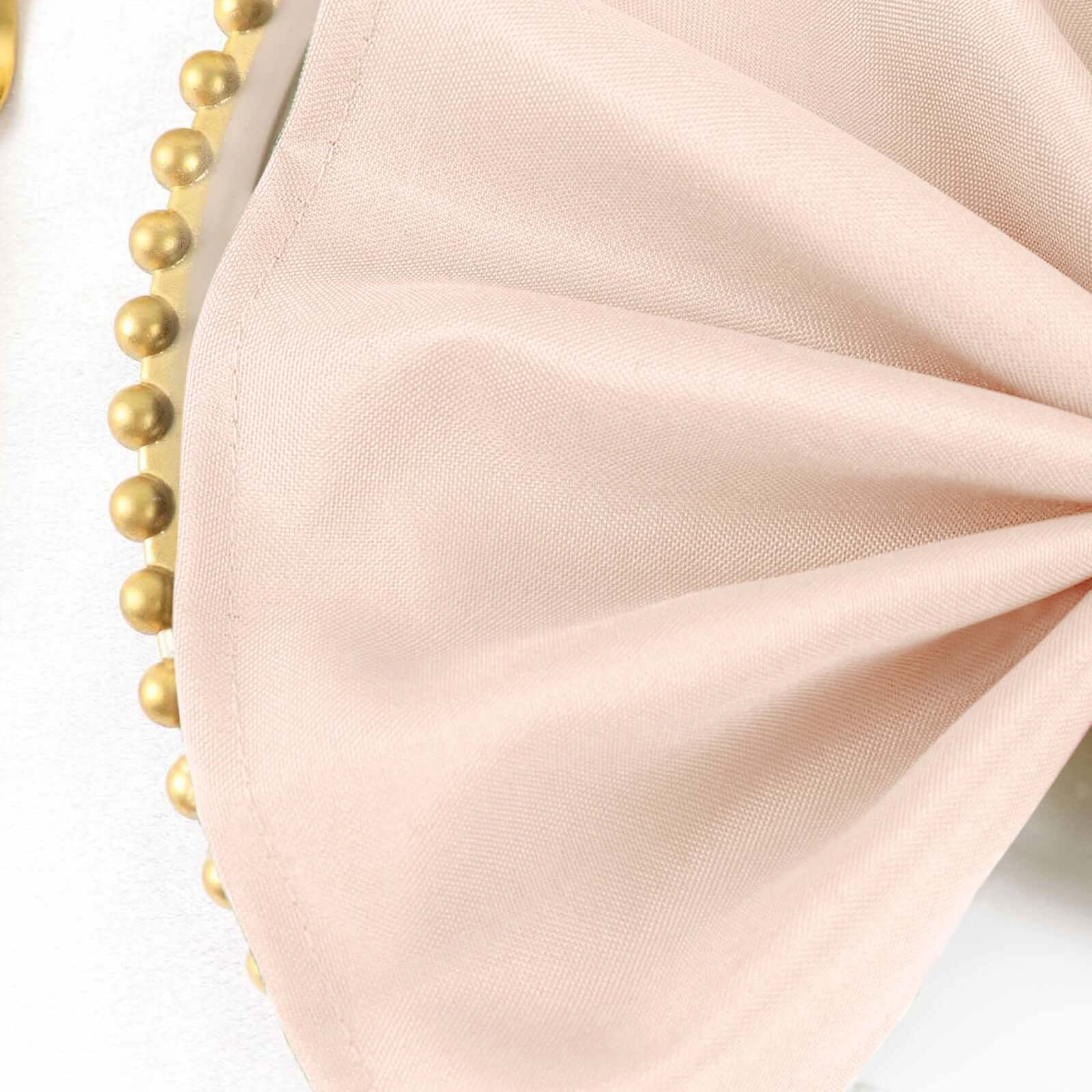 5 Pack Polyester 17"x17" Napkins Blush - Durable & Wrinkle Resistant Dinner Napkins