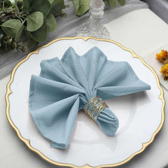 5 Pack Polyester 17"x17" Napkins Dusty Blue - Durable & Wrinkle Resistant Dinner Napkins for Everyday Dining & Events