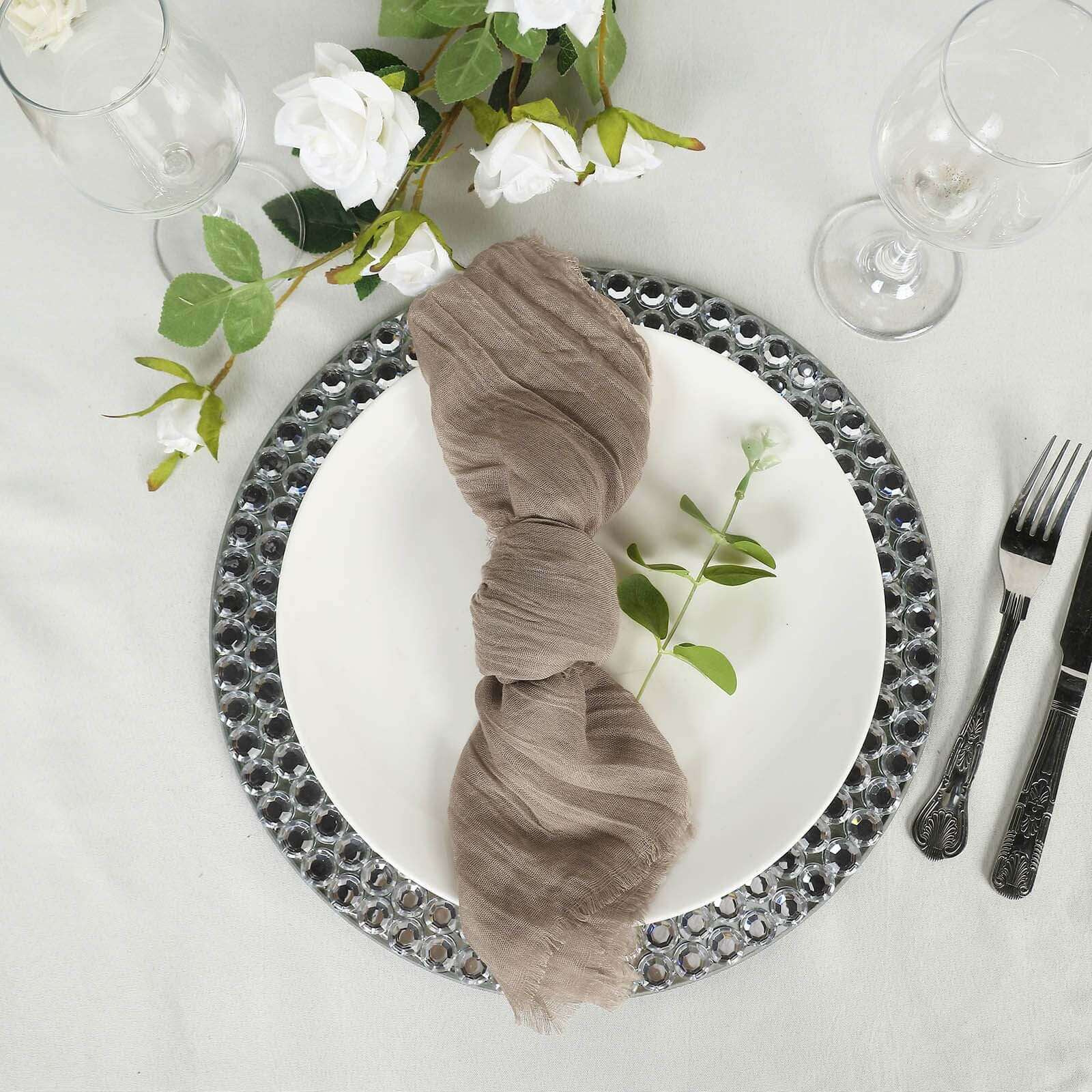5 Pack Gauze Cheesecloth 24"x19" Napkins Natural Reusable Dinner Napkins
