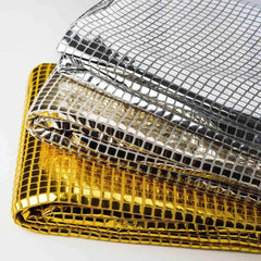 35"x10 Yards Silver Metallic Foil Disco Ball Mirror Fabric By The Bolt, DIY Craft Fabric Roll