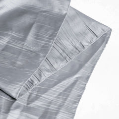Taffeta 90"x90" Table Overlay Square Tablecloth Silver - Accordion Crinkle Table Cover