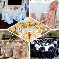 Satin Chair Cover Self-Tie Universal Design Sage Green - Durable Slip-On Cover for Folding, Dining, Banquet & Standard Chairs