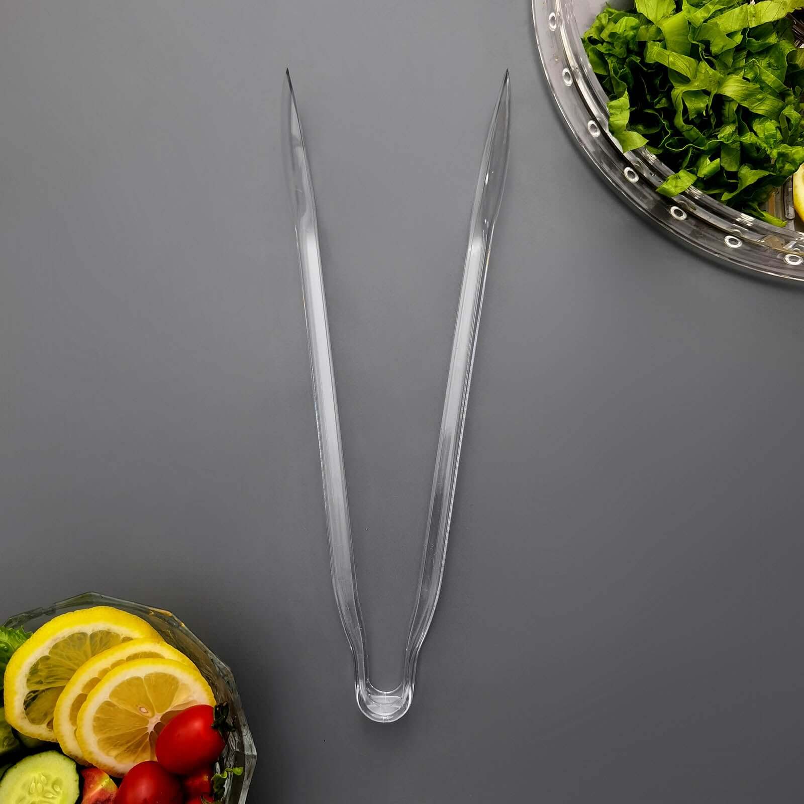 3-Pack Plastic Serving Tongs Clear - Durable Disposable Food Service Tongs for Salad Bars Dessert Tables Buffets12"