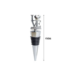 4" Silver Metal Love Wine Bottle Stopper Wedding Party Favors With Velvet Gift Box