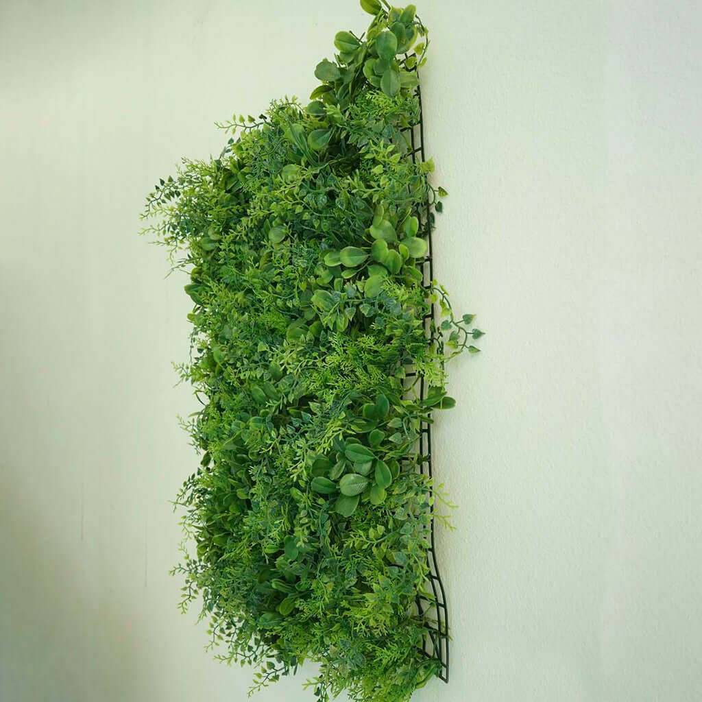 11 Sq ft. Green Boxwood Hedge Locust and Cypress Garden Wall Backdrop Mat - 4 Artificial Panels