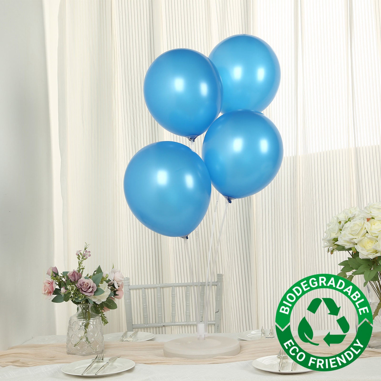 50 Pack Royal Blue Biodegradable Balloons, 12" Thickened Extra Strong Eco-friendly Latex Helium Party Balloons
