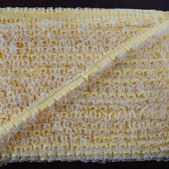 25 Yards 1" Ivory Double Layered Edging Ruffled Lace Trim With Satin Edged Organza Fabric and Gingham Polyester