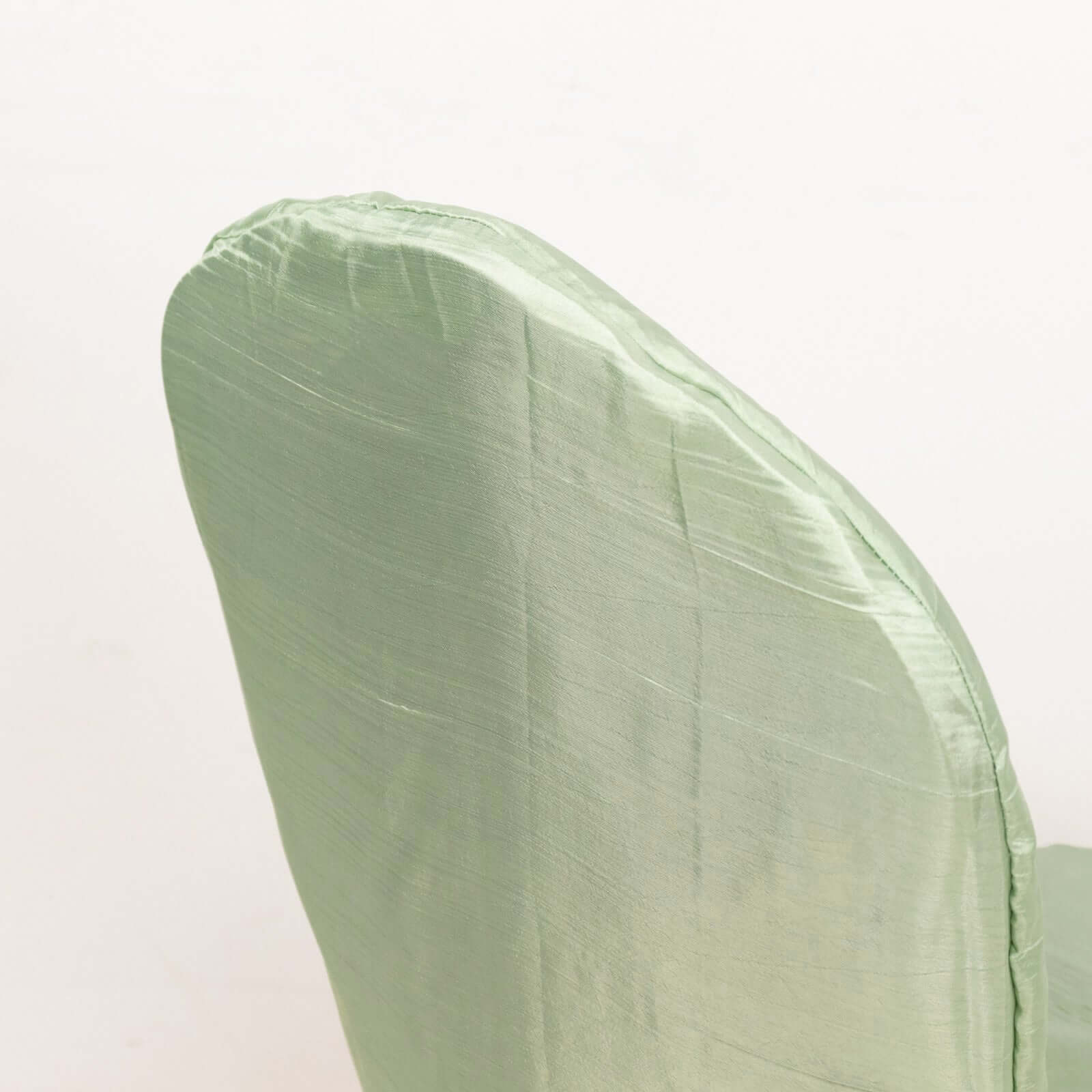 Crinkle Crushed Taffeta Chair Cover for Banquet Chairs Sage Green - Reusable Slipcover