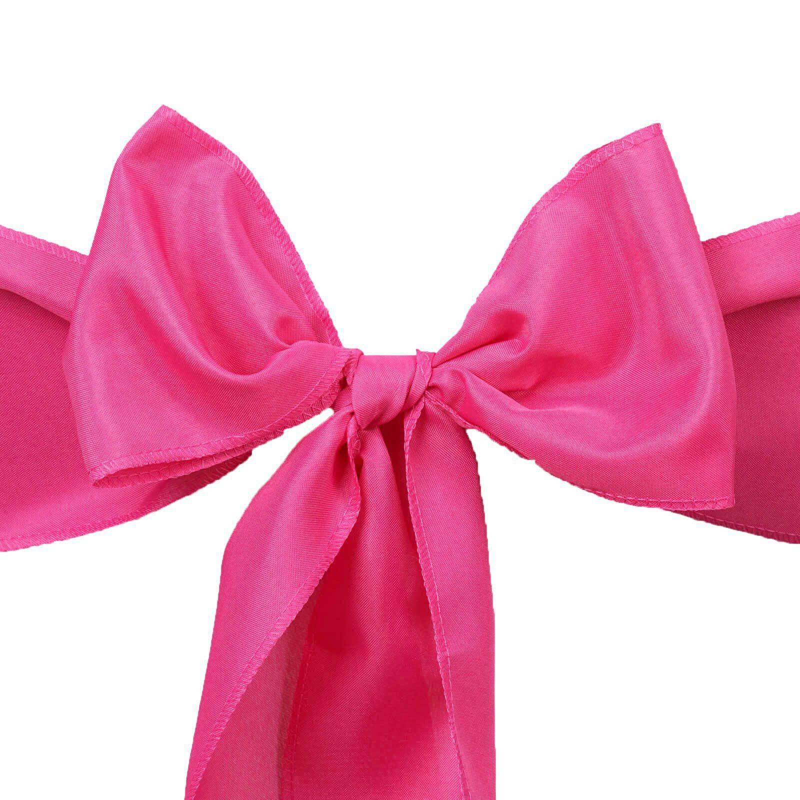 5 Pack Polyester Chair Sashes Fuchsia 6"x108"