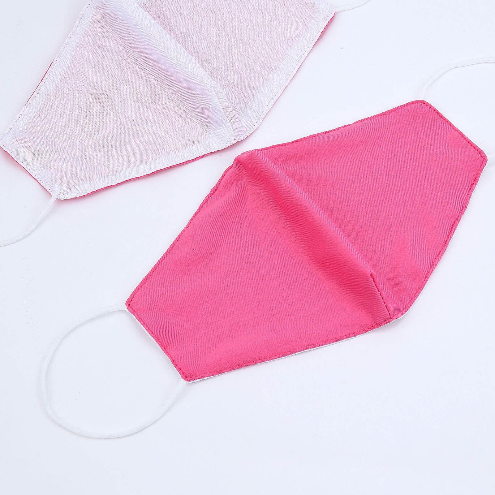 5 Pack 2 Ply Fuchsia Ultra Soft 100% Organic Cotton Face Masks, Reusable Fabric Masks With Soft Ear Loops