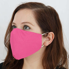 5 Pack 2 Ply Fuchsia Ultra Soft 100% Organic Cotton Face Masks, Reusable Fabric Masks With Soft Ear Loops