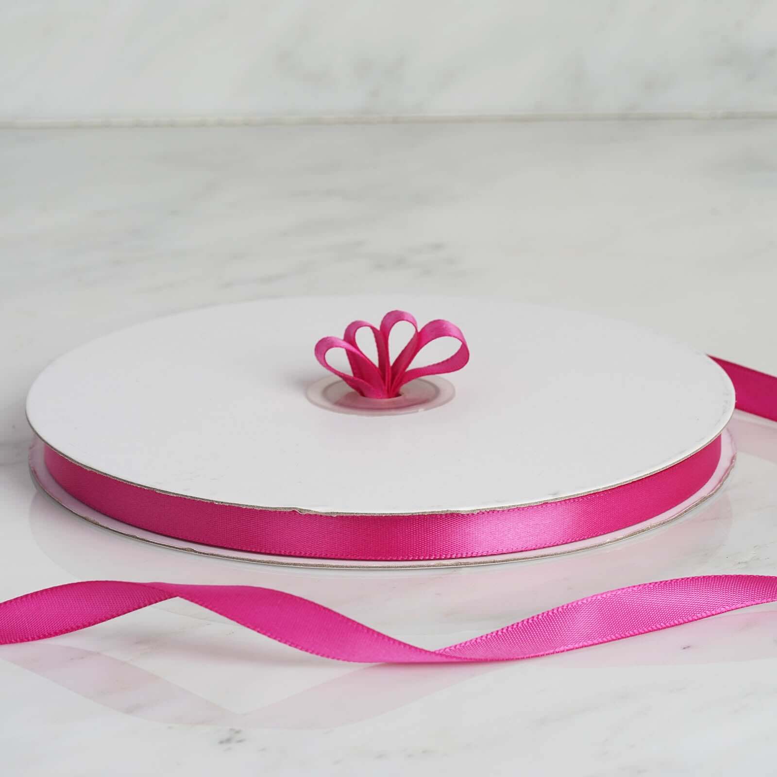 100 Yards 3 8" Fuchsia Single Face Decorative Satin Ribbon