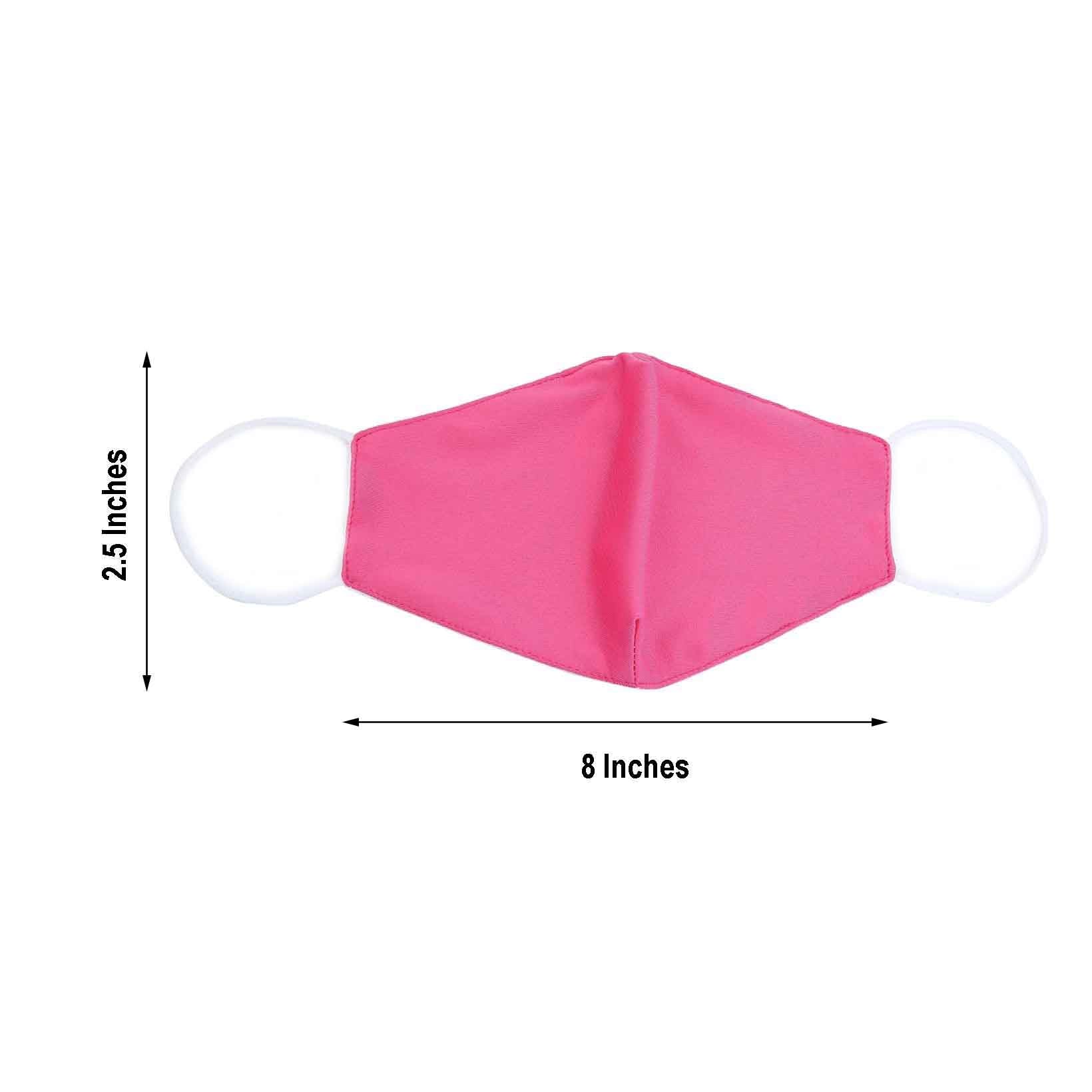 5 Pack 2 Ply Fuchsia Ultra Soft 100% Organic Cotton Face Masks, Reusable Fabric Masks With Soft Ear Loops