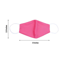 5 Pack 2 Ply Fuchsia Ultra Soft 100% Organic Cotton Face Masks, Reusable Fabric Masks With Soft Ear Loops