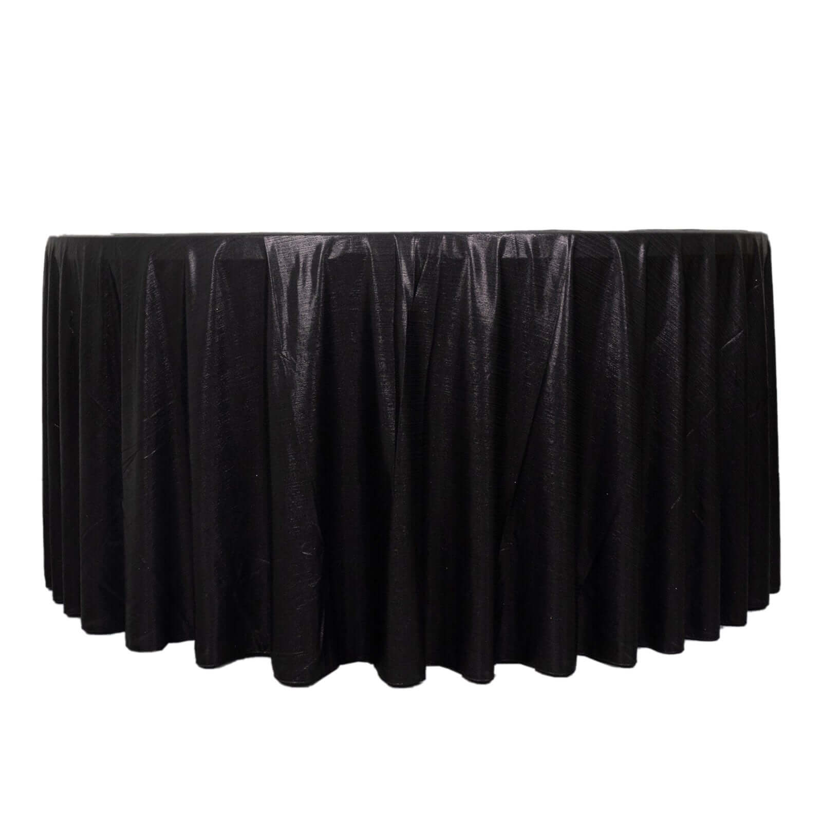 Sequin Dots Polyester Round 120" Tablecloth Black - Wrinkle Free & Sparkling Table Cover