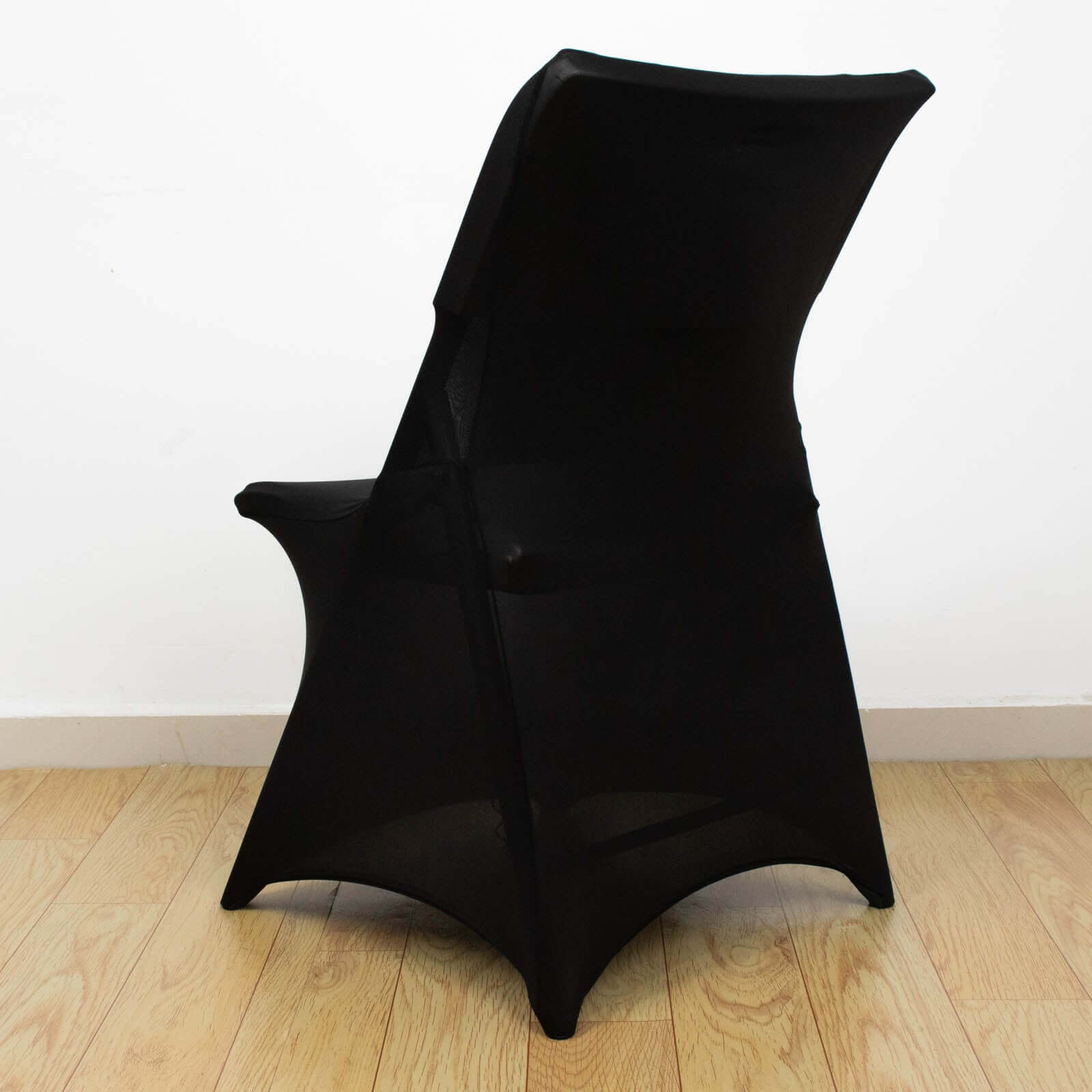 Stretch Spandex Chair Cover Black for Lifetime Folding Chairs - Wrinkle Resistant Snug Fit Slipcover with Foot Pockets