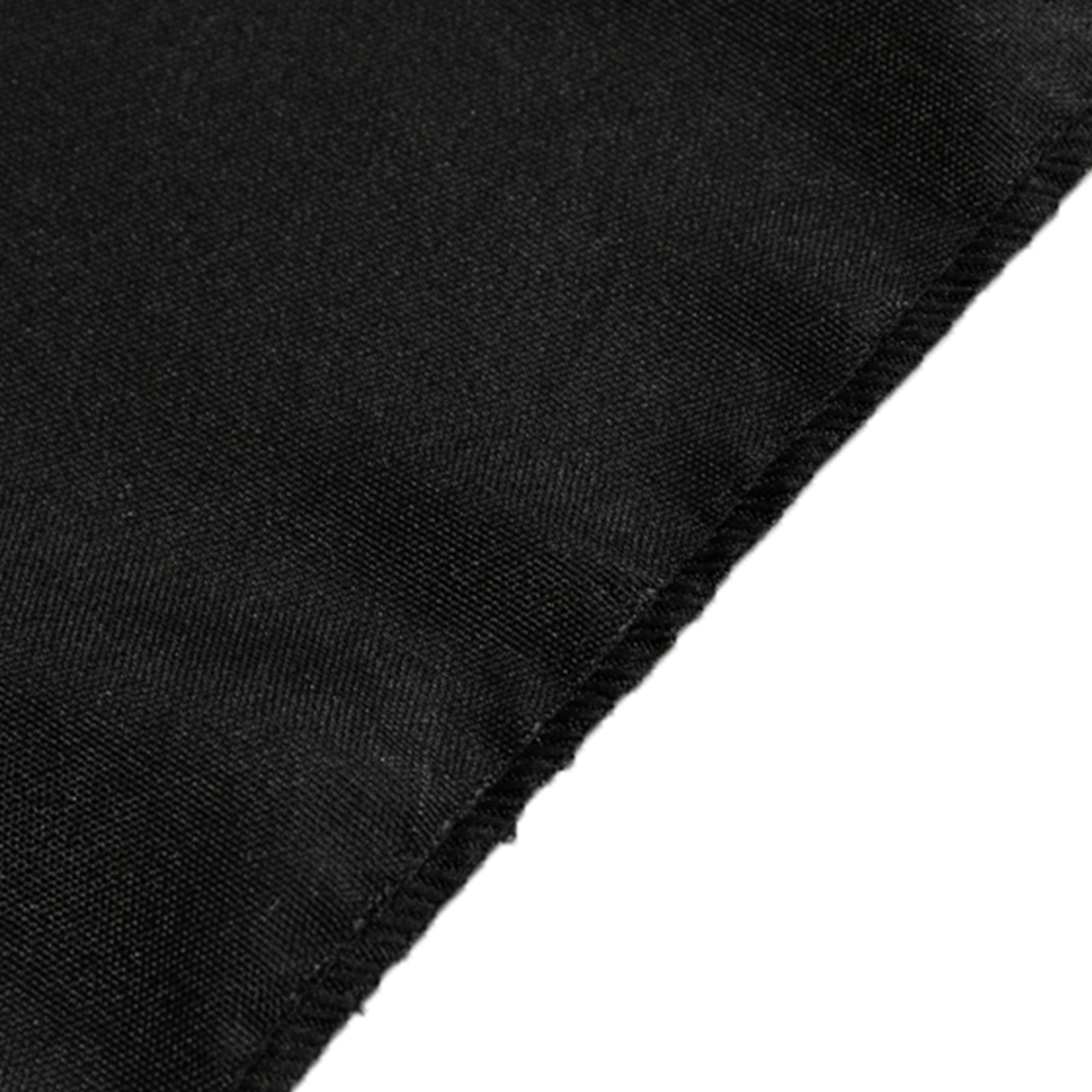 Fitted Polyester 72"x30" Rectangle Tablecloth Black with Open Back Design - Easy to Maintain and Wrinkle-Resistant Table Cover