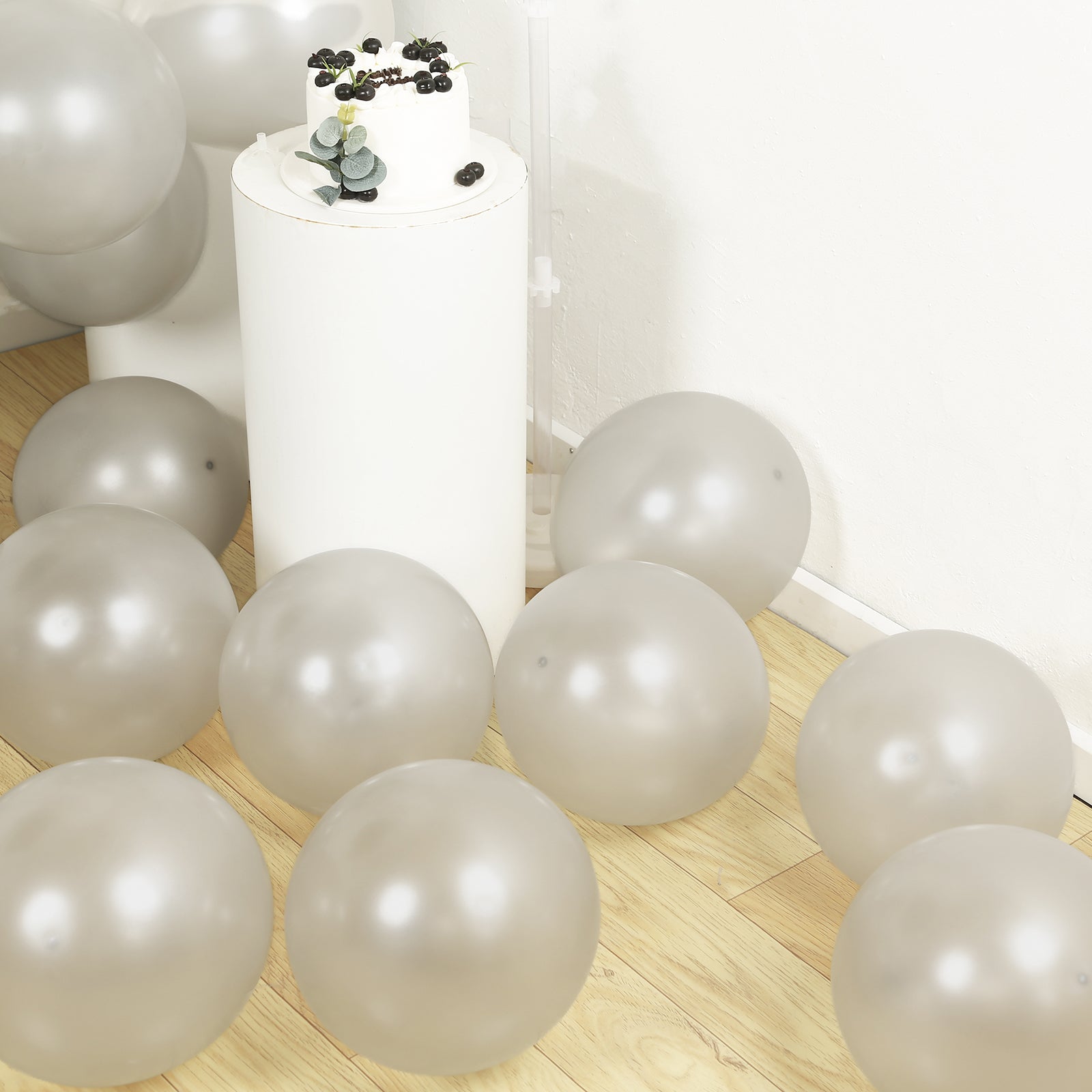 50 Pack Silver Biodegradable Balloons, 12" Thickened Extra Strong Eco-friendly Latex Helium Party Balloons