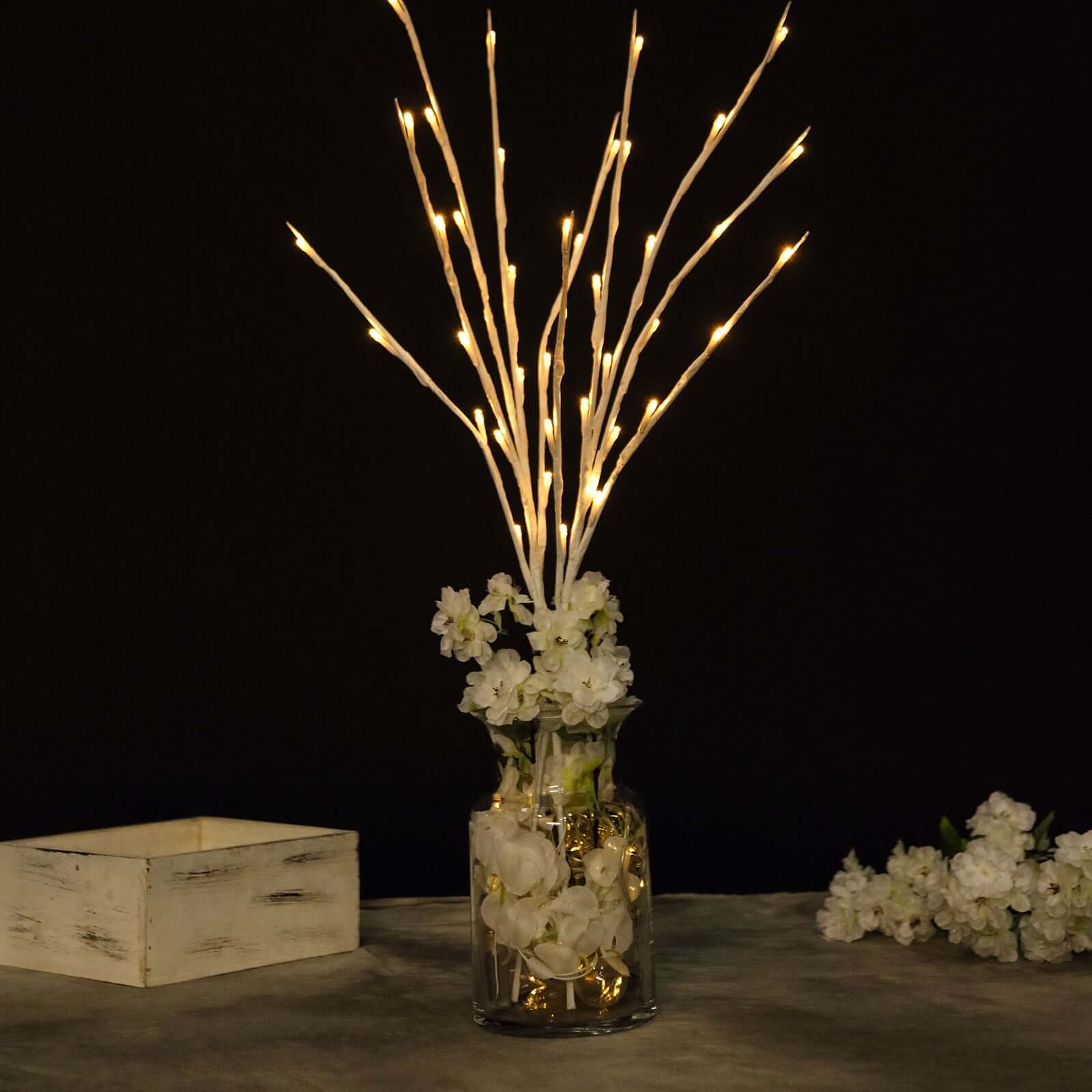 3-Pack LED Lighted Branches Artificial White - Warm White Tree Twig Lights with 60 Bright LED Bulbs 28.5"