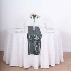 Sequin 12"x108" Table Runner Hunter Emerald Green - Diamond Glitz Design