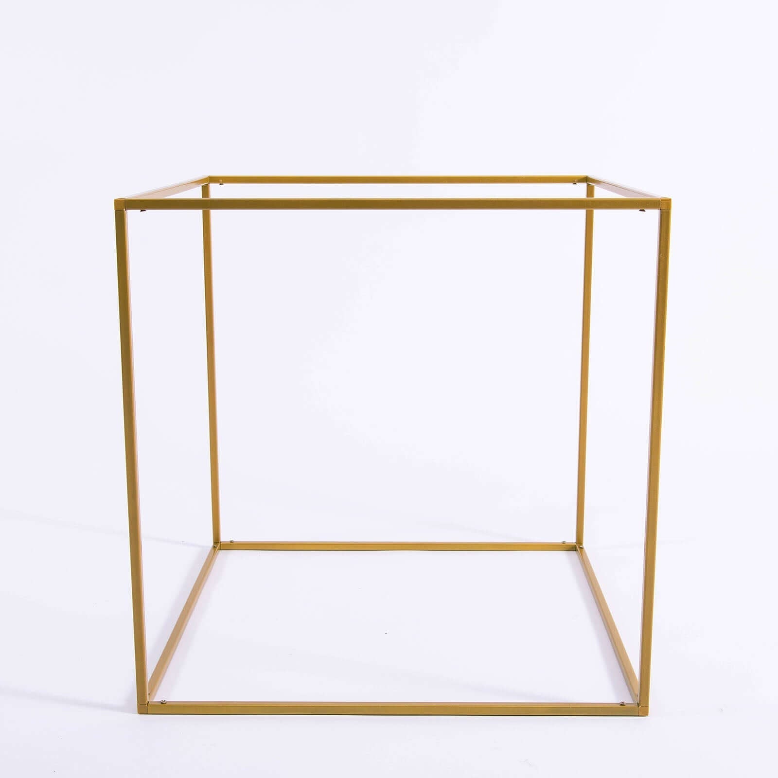 2 Pack 20" Square Gold Metal Frame Wedding Flower Stands, Geometric Centerpieces