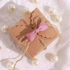 50 Pcs 1.5" Mauve Grosgrain Pre Tied Ribbon Bows, Gift Basket Party Favor Bags Decor - Polyester
