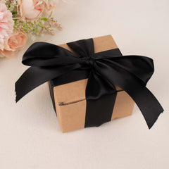 50 Yards 1.5" Black Single Face Decorative Satin Ribbon