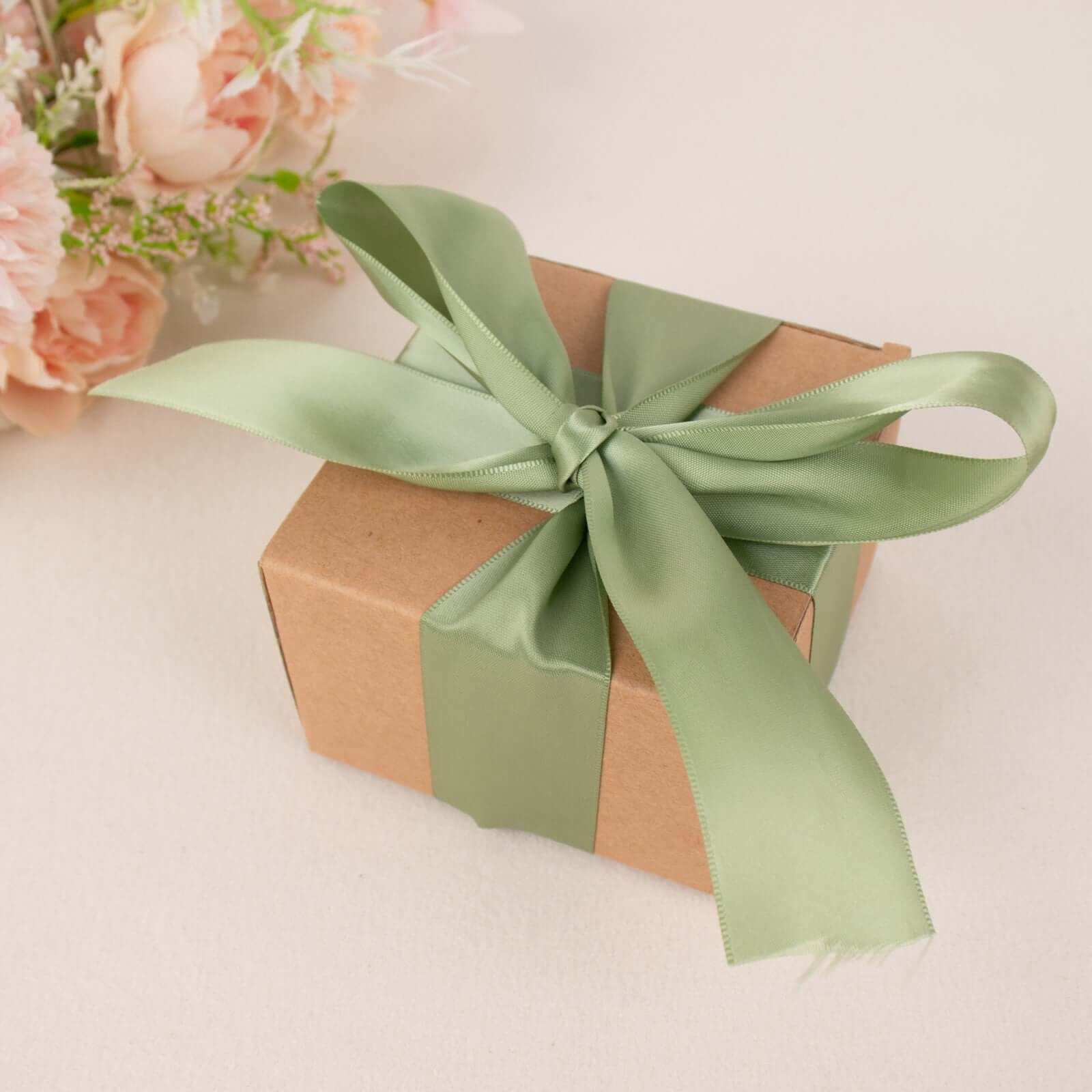 50 Yards 1.5" Sage Green Single Face Decorative Satin Ribbon