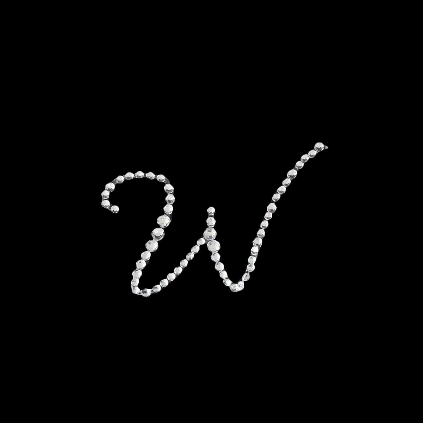 12 Pack 1.5" Clear Rhinestone Monogram Letter Jewel Sticker Self Adhesive DIY Diamond Decor - W