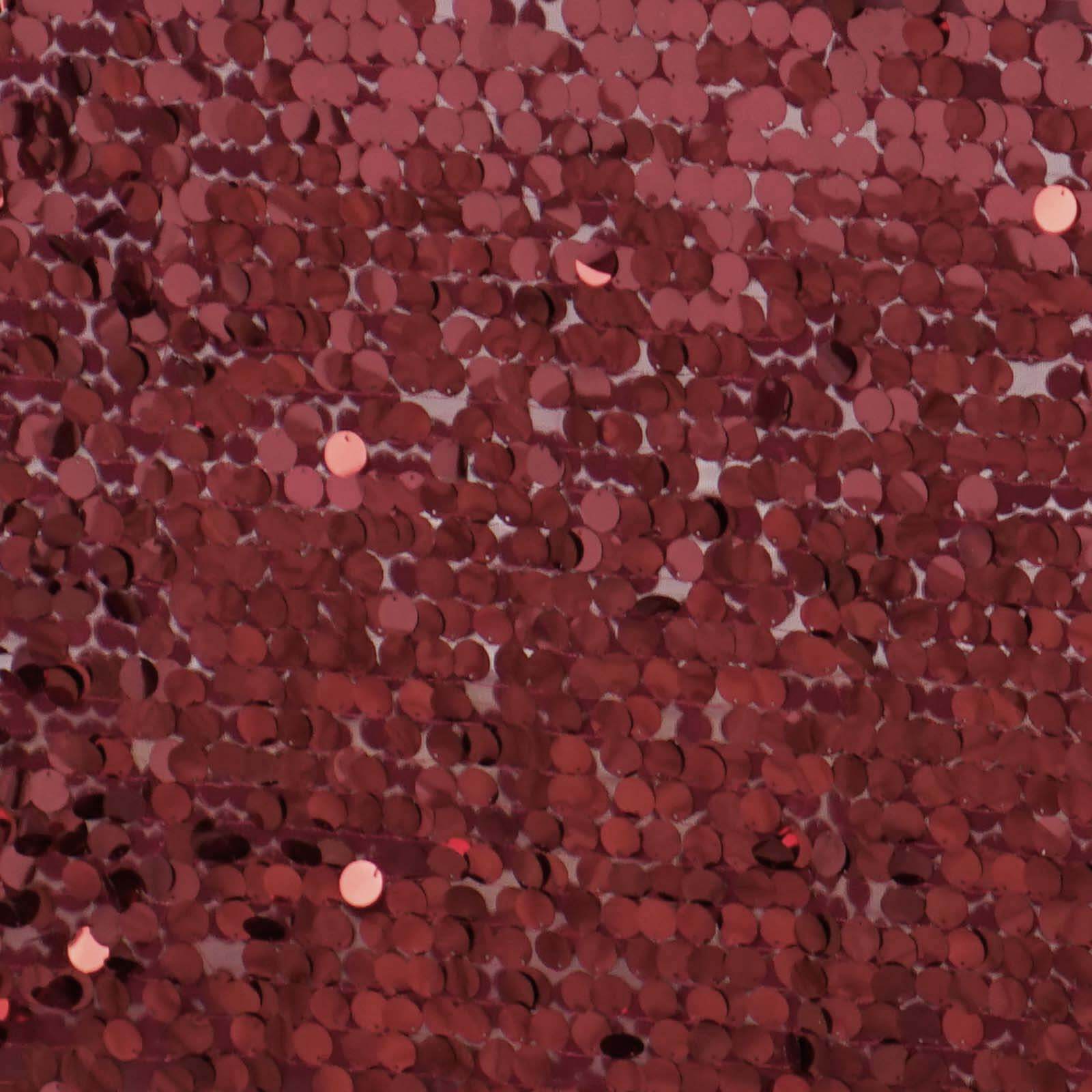 Sequin 90"x132" Rectangle Tablecloth Burgundy - Seamless Big Payette Design for Sophisticated Occasions