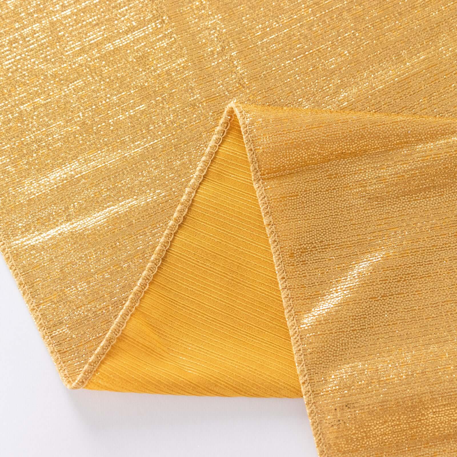 Sequin Dots Polyester 60"x126" Rectangle Tablecloth Shimmering Gold - Wrinkle Free & Sparkling Table Cover for Stylish Event Decor