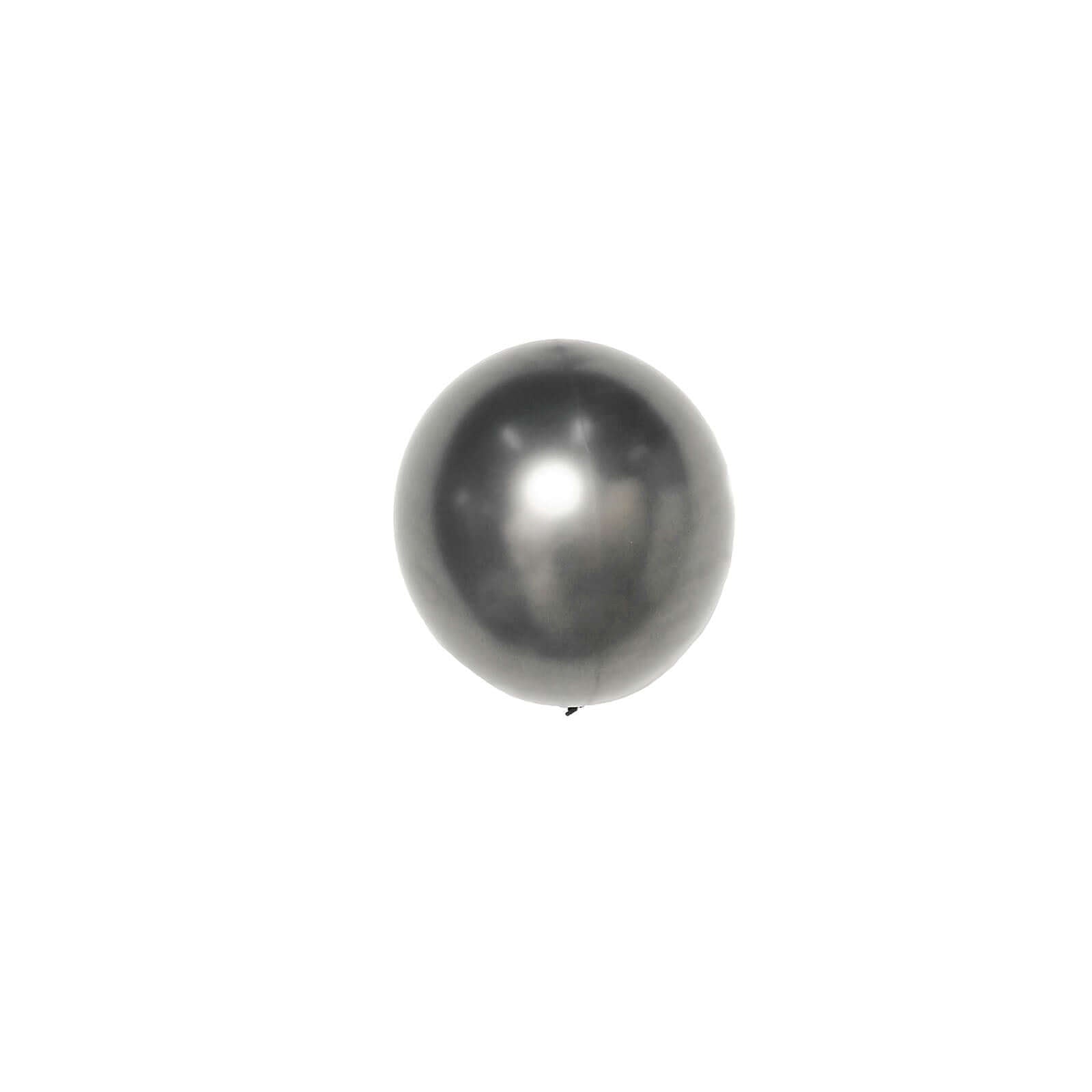 25 Pack 12" Metallic Chrome Charcoal Gray Latex Helium Air Balloons