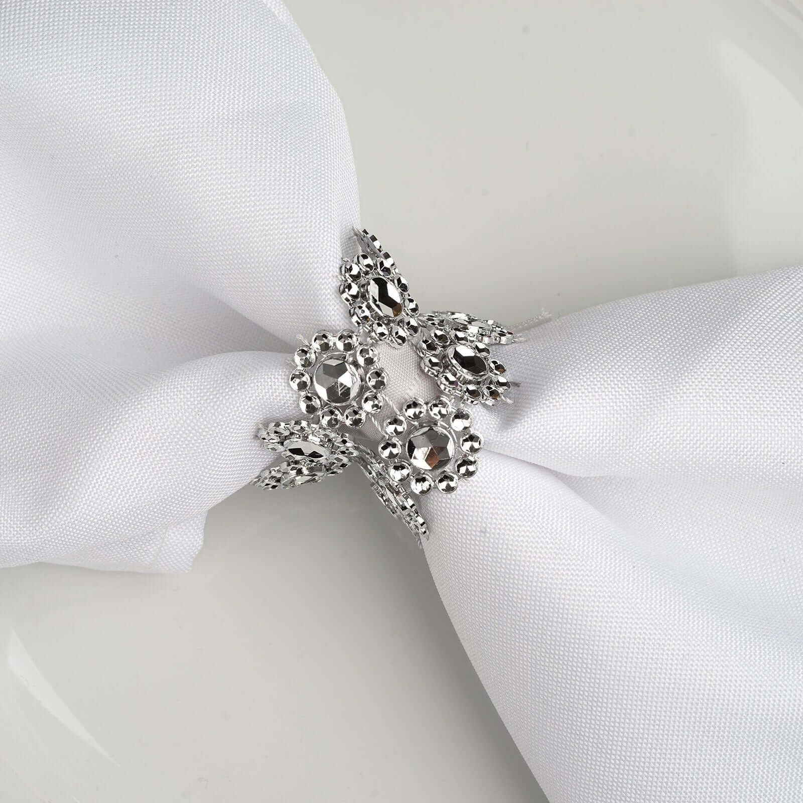 4"x10 Yards Silver Fleur Diamond Rhinestone Ribbon Wrap Roll, DIY Craft Ribbon