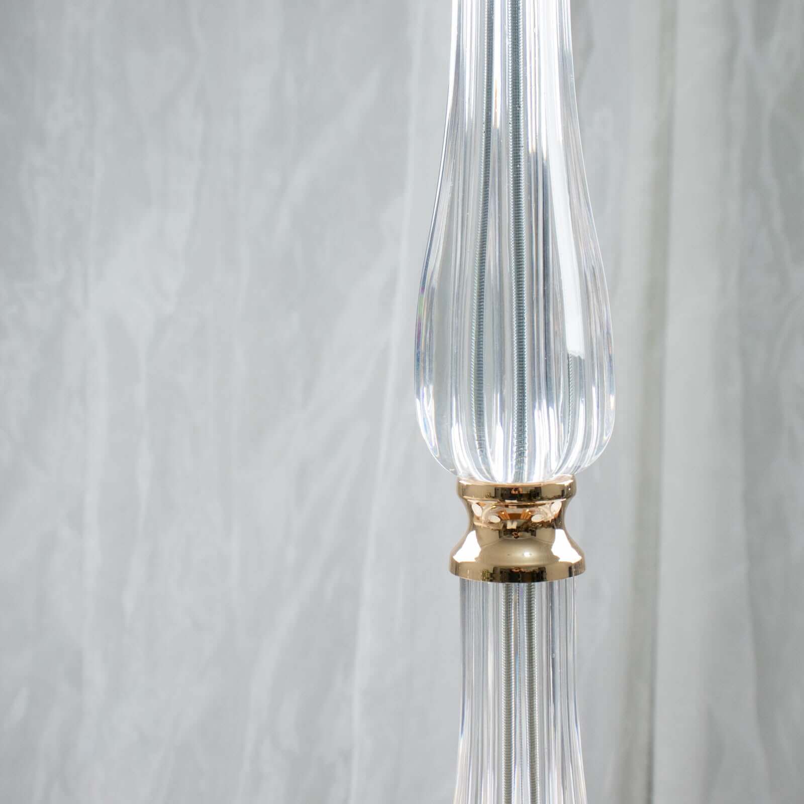 Acrylic Crystal Pillar Candle Stand Gold/Clear - Table Centerpiece and Wedding Flower Bowl Pedestal 24"