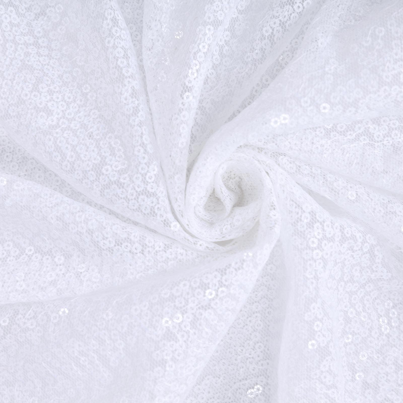 Sequin 90"x156" Rectangle Tablecloth White - Seamless Twinkling Design for Chic Celebrations