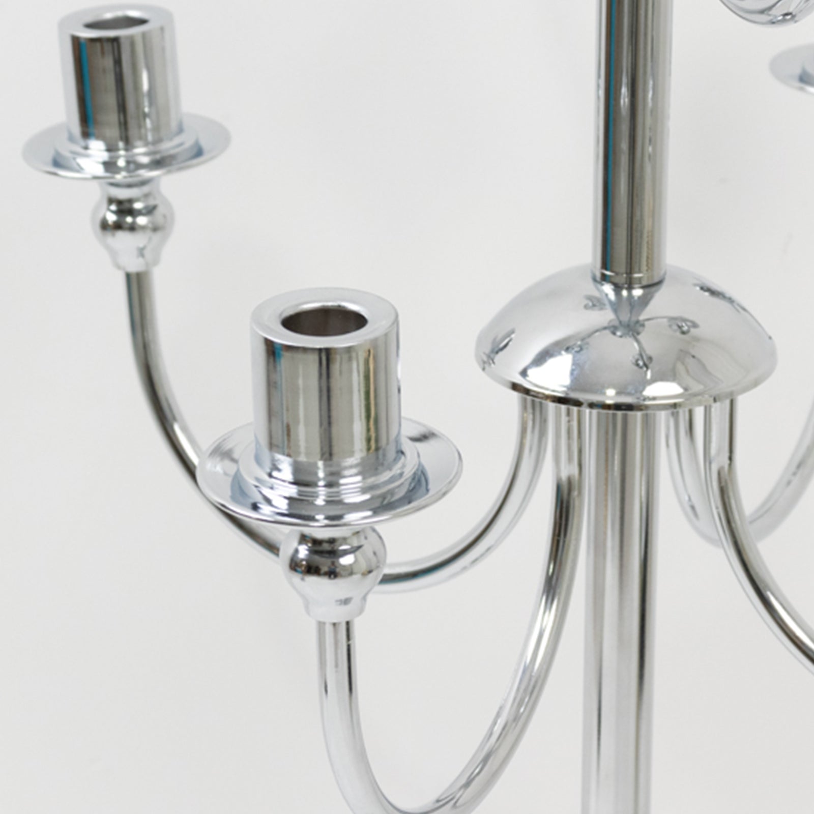 Metal Floor Candelabra Candle Holder, 9-Arm Vintage Taper Stand Silver Table Centerpiece for Weddings & Parties 46" Tall