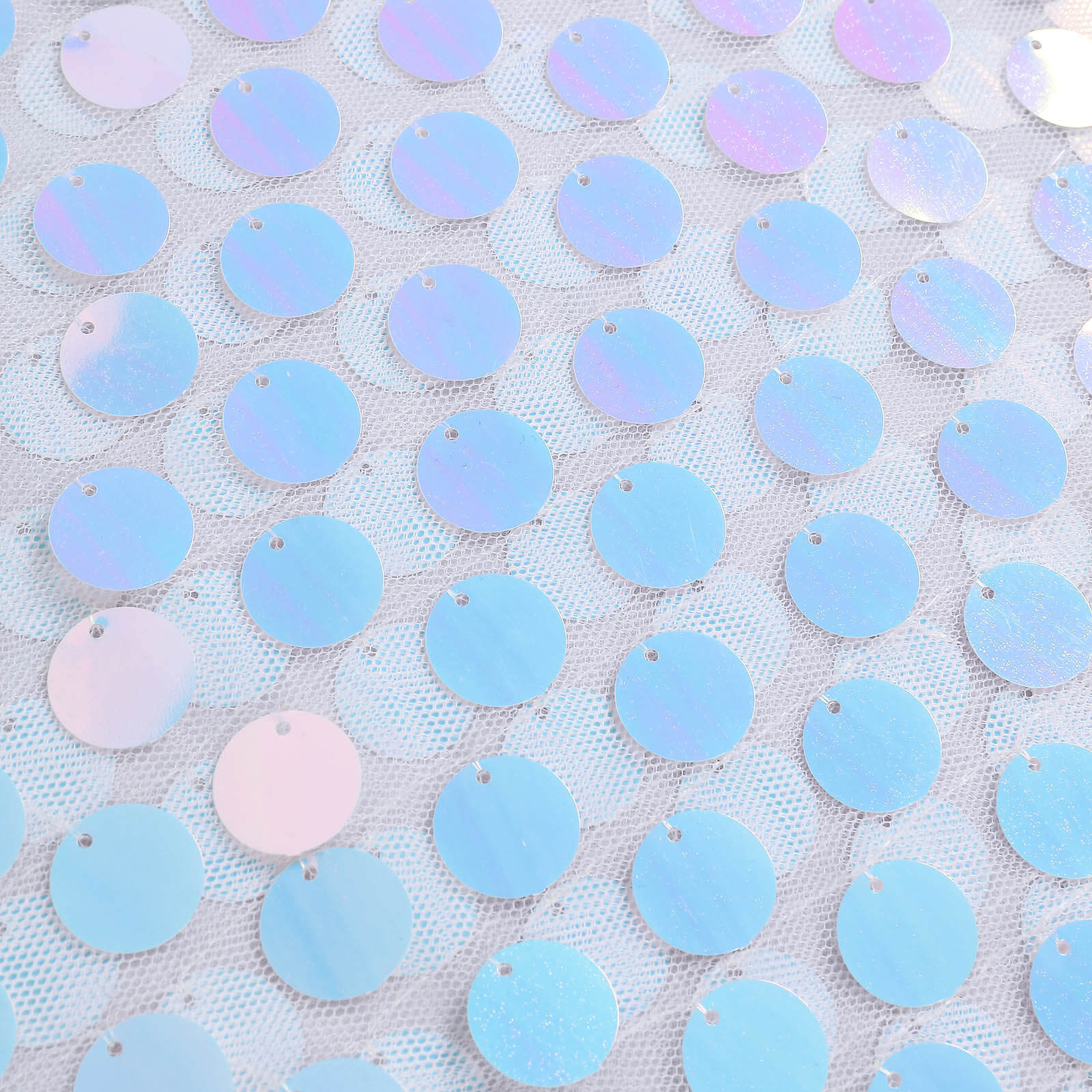 5 Pack 13"x10" Iridescent Blue Big Payette Sequin Chair Sash Bands