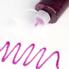 Metallic Glitter Glue Purple - Washable Nontoxic Art Glue for Fun DIY Projects Scrapbooking & Party Decor 4 oz Bottle